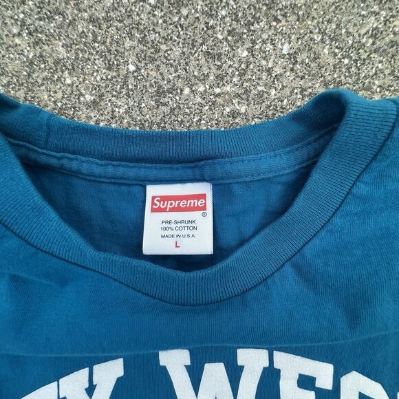 Supreme Key West Florida Long Sleeve Shirt Mens Large Blue Made in USA Regular - Picture 4 of 5